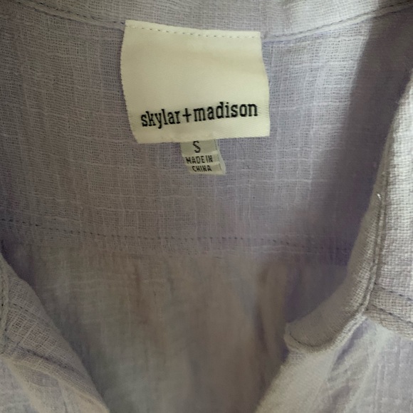 Skylar + Madison purple linen blouse - Picture 3 of 5